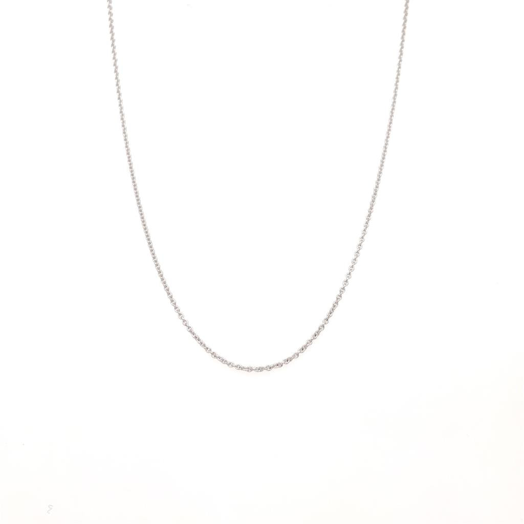 14K White Gold 18" Medium Cable Chain