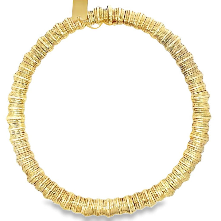 Sal Praschnik 14K Yellow Gold Designer Collar Necklace – 14mm