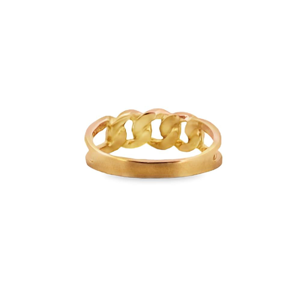 18K Yellow Gold Chain Link Split Shank Ring – 6mm