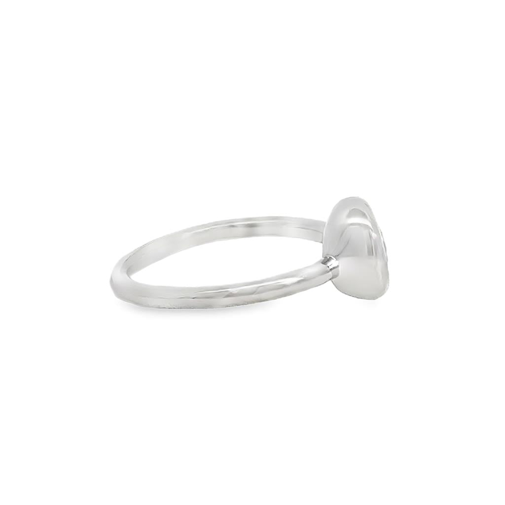 0.61 CT Diamond Platinum Bezel Set Off-Center Ring