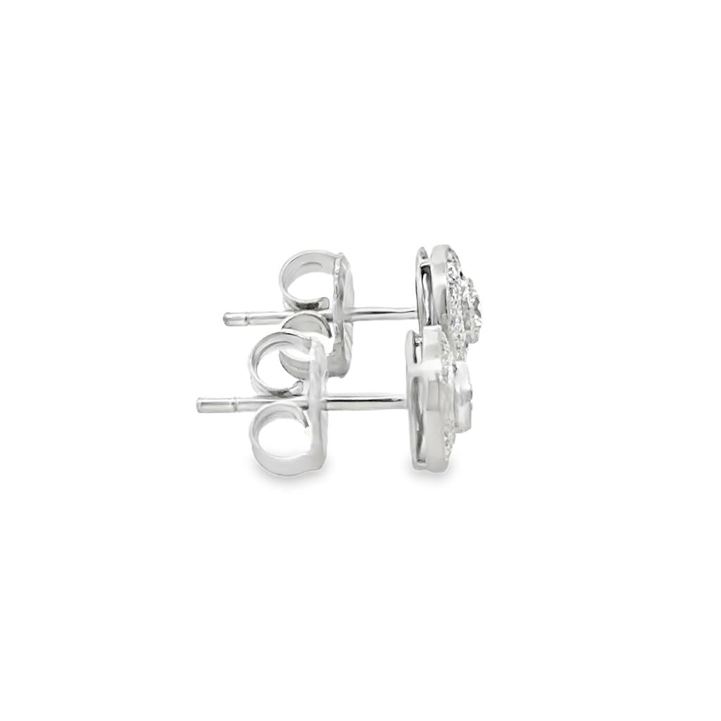 0.35 CTW Diamond Halo Stud Earrings 18K Yellow Gold – 7.5mm