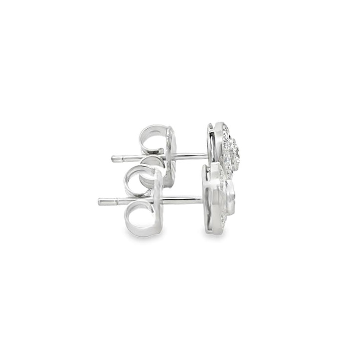 0.35 CTW Diamond Halo Stud Earrings 18K Yellow Gold – 7.5mm