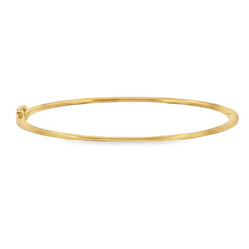 0.51 CTW Diamond 18K Yellow Gold Hinge Bangle Bracelet