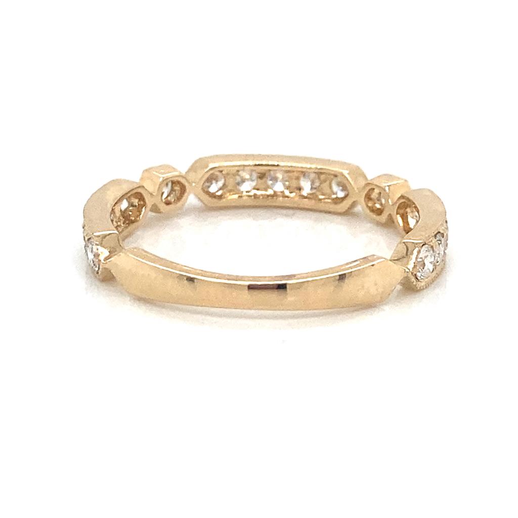 14K Yellow Gold .29ct Round Diamond Band