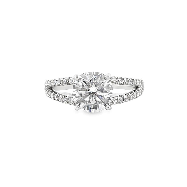 Split Shank Pavé Engagement Semi-Mount Ring in 18K White Gold