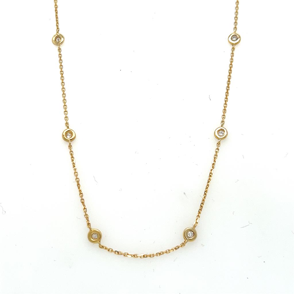 14K Yellow Gold Diamond by the Inch Necklace