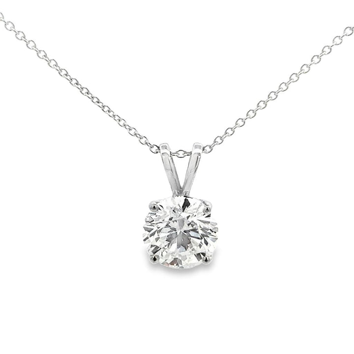 3.02 CT Round Diamond Solitaire Pendant, GIA J VS1