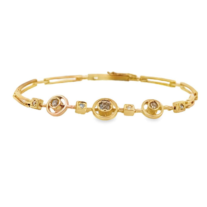 0.35 CTW Diamond Vintage Bracelet 14K Yellow Gold