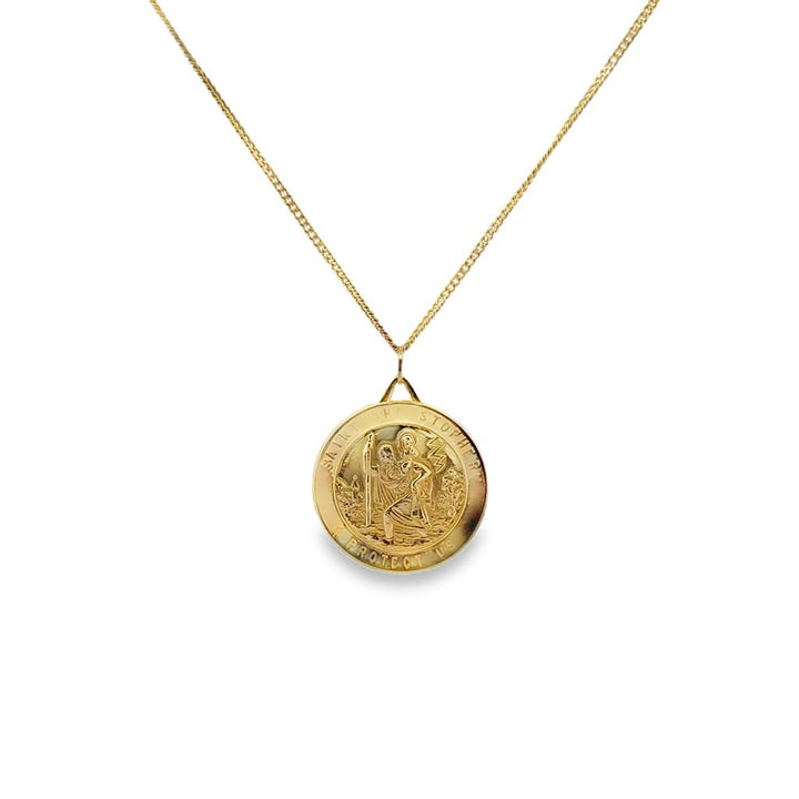 Vintage 14K Yellow Gold St. Christopher Pendant Necklace