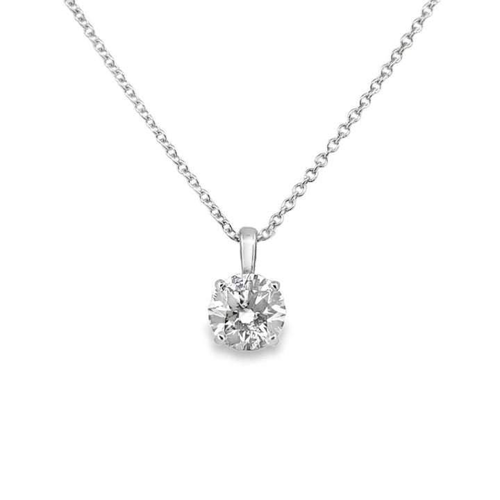 1.05 CT Round Diamond14K White Gold Pendant