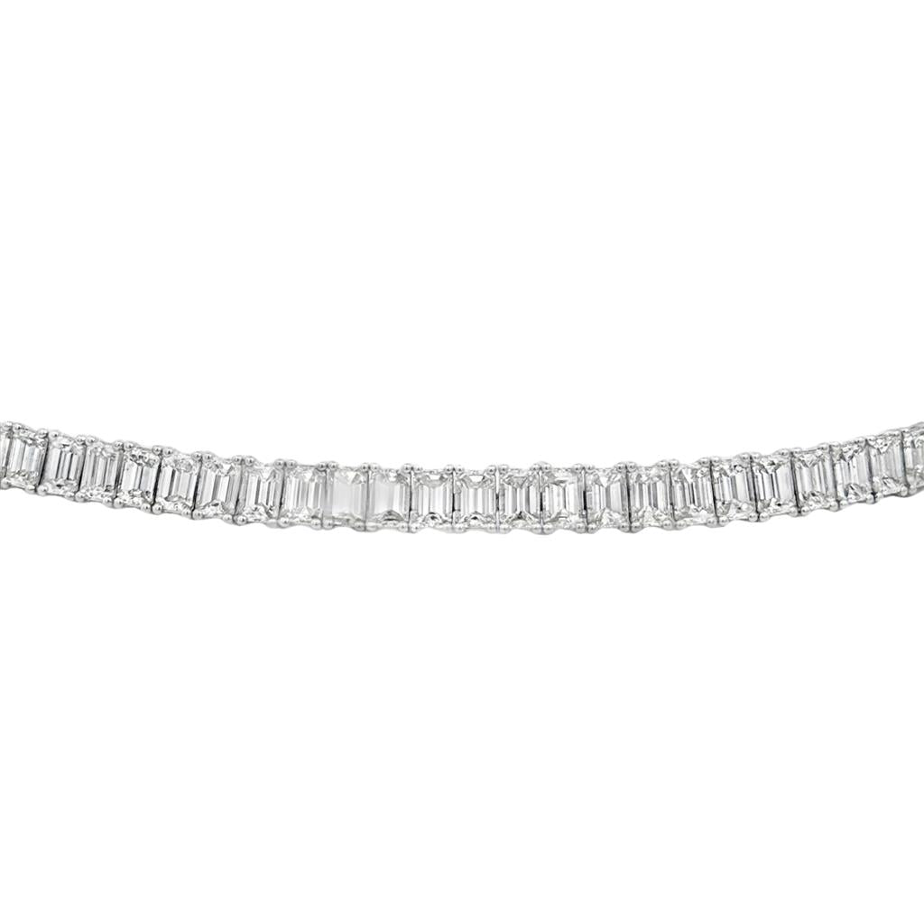 16.05 CTW Emerald-Cut Diamond Tennis Bracelet in 18K White Gold