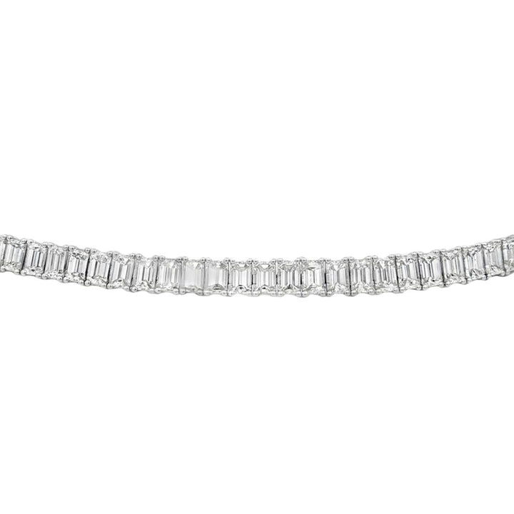 16.05 CTW Emerald-Cut Diamond Tennis Bracelet in 18K White Gold