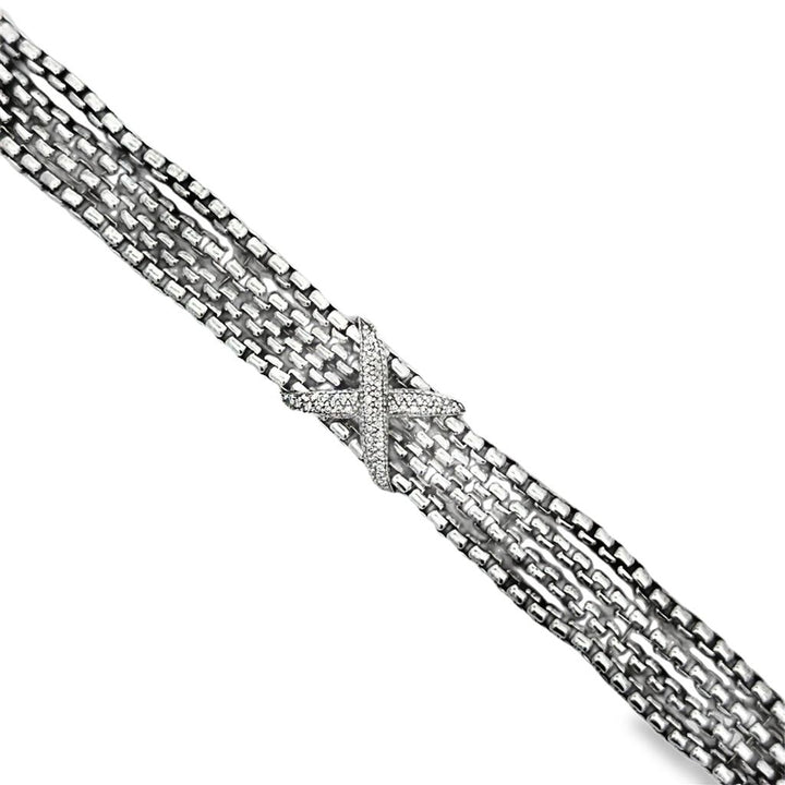 Pre-Owned David Yurman Diamond Sterling Silver Multi-Chain Bracelet – 7.5"