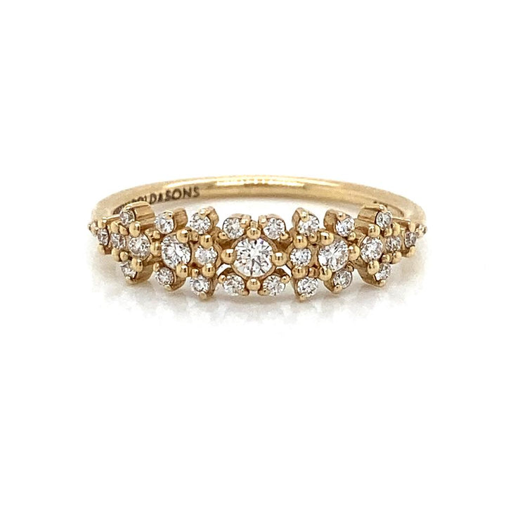 0.29 CTW Round Diamonds 14K Yellow Gold Cluster Band