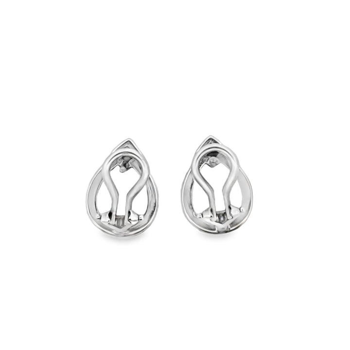 0.20 CTW Diamond and Sapphire 14K White Gold Teardrop Earrings