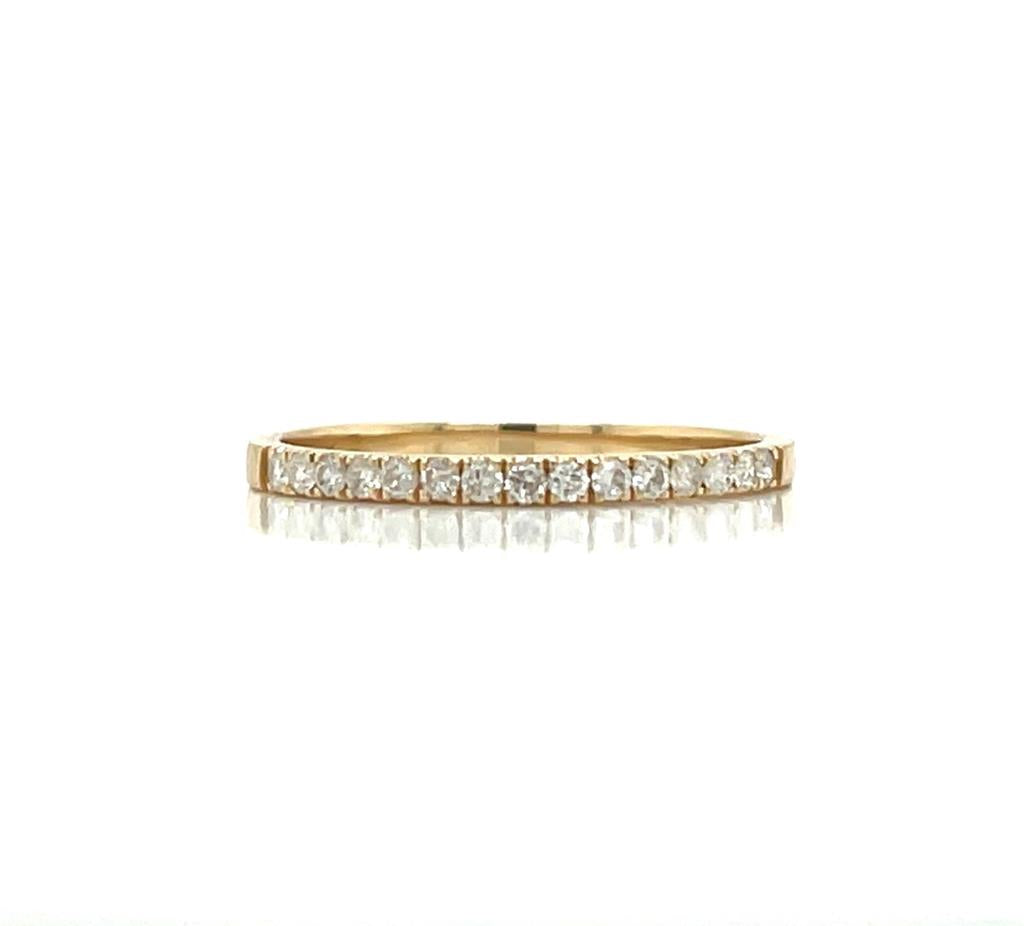 0.20 CTW Round Diamonds 14K Yellow Gold Milgrain Detail Wedding Band