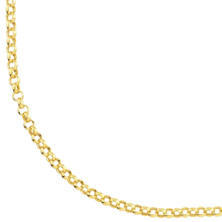 3.75mm Gold Rolo Link Chain Necklace