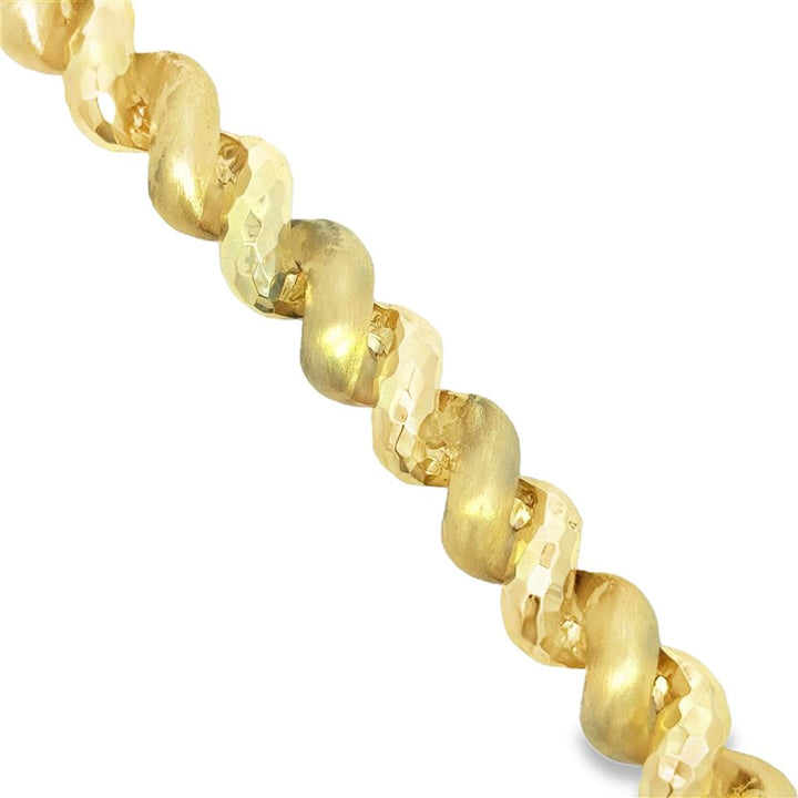 Sal Praschnik 14K Yellow Gold Multi-Texture Link Bracelet – 14.8mm