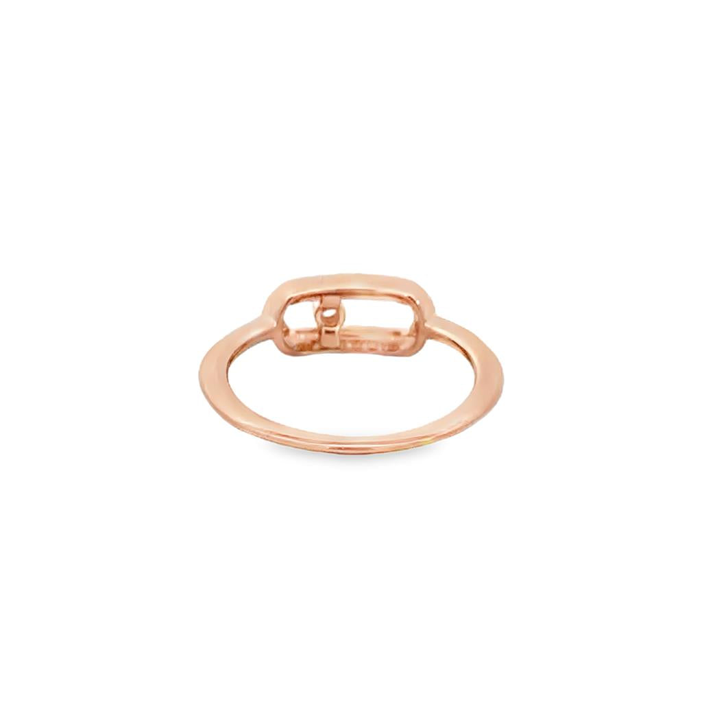 0.12 CTW Diamond 18K Rose Gold Moving Diamond Ring – Size 3