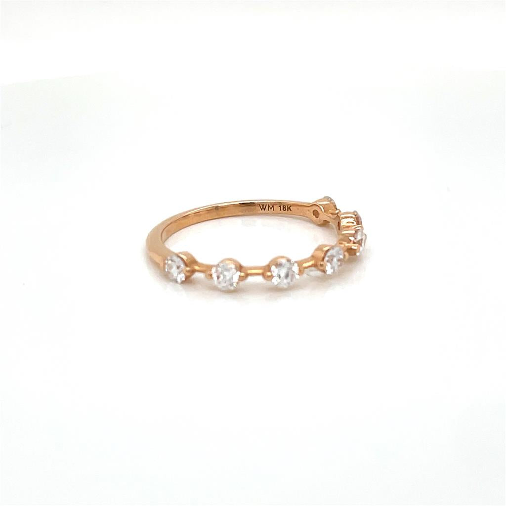 0.50 CTW Round Diamonds 14K Rose Gold Wedding Band