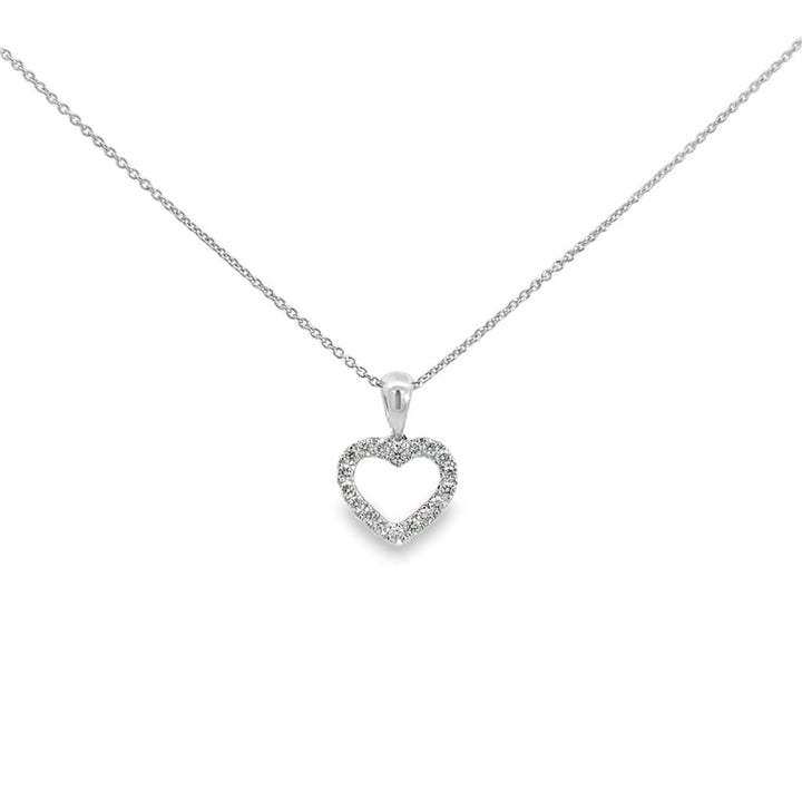 0.22 CTW Diamond Heart Pendant Necklace in 14K White Gold