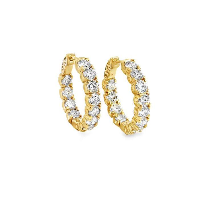 4.40 CTW Diamond 14K Yellow Gold Inside-Out Hoop Earrings