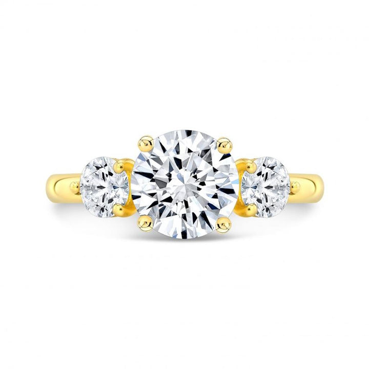 Three Stone Semi-Mount Engagement Ring in 18K Gold