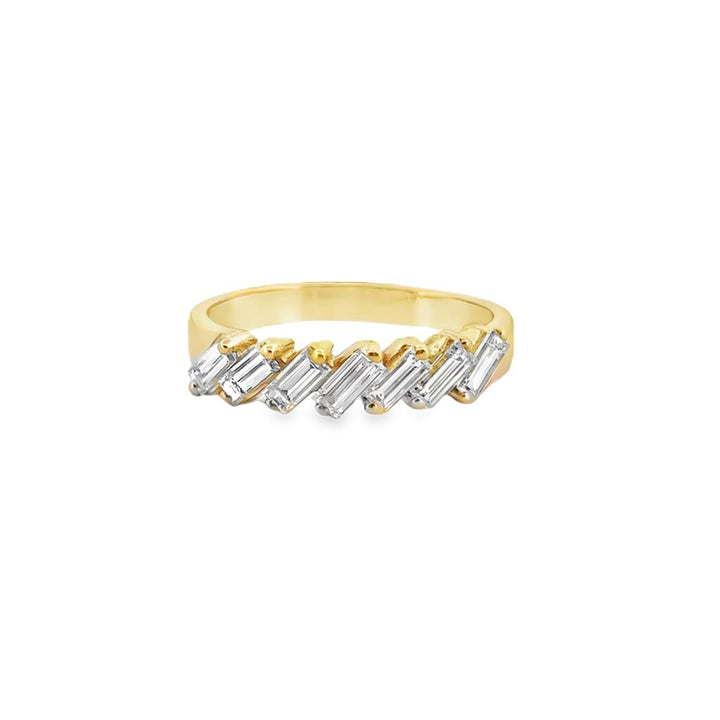 0.70 CTW Diamond Baguette 18K Yellow Gold Band