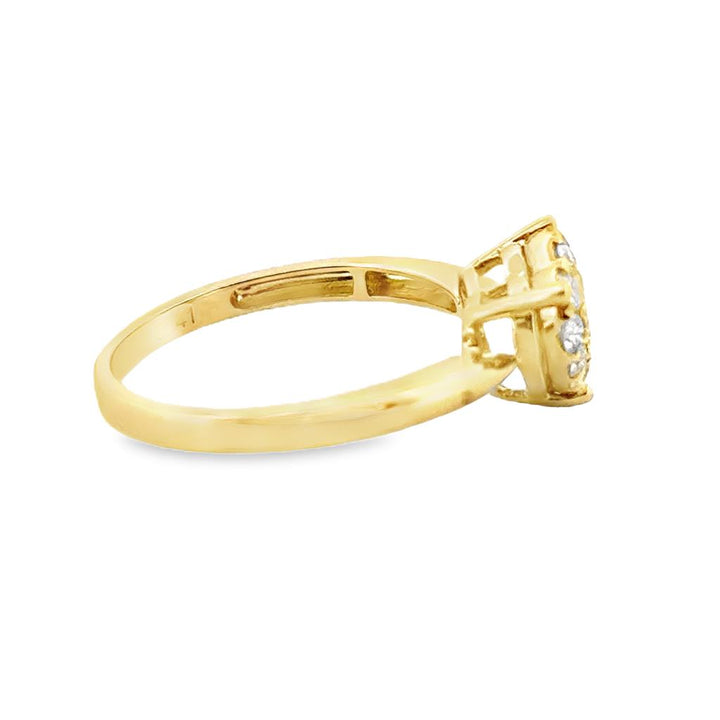 0.41 CTW Diamond 18K Yellow Gold Heart Ring