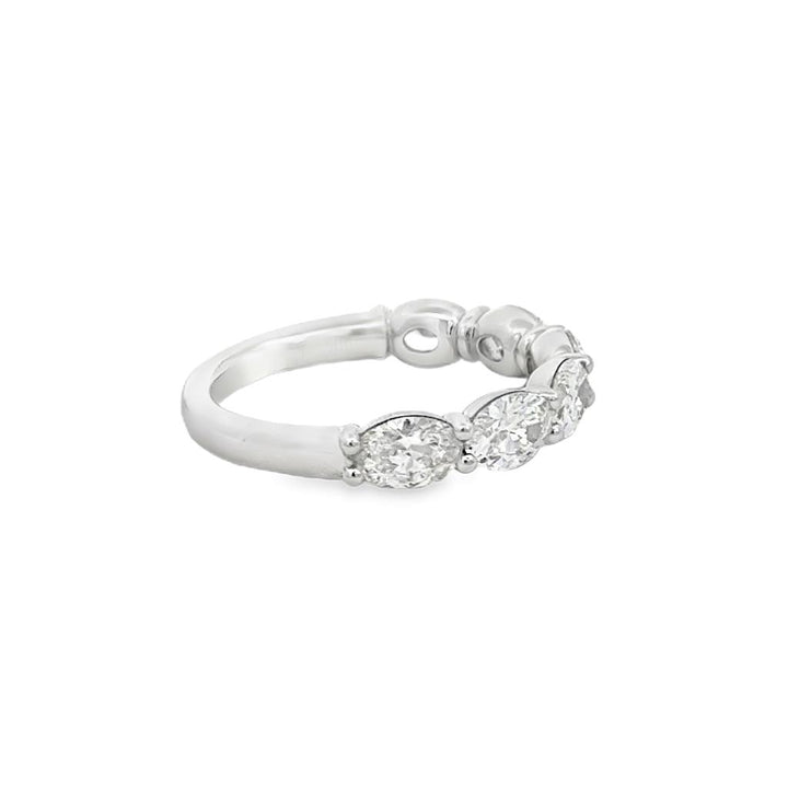 2.22 CTW Horizontal Oval Diamond 14K White Gold Band – 4mm