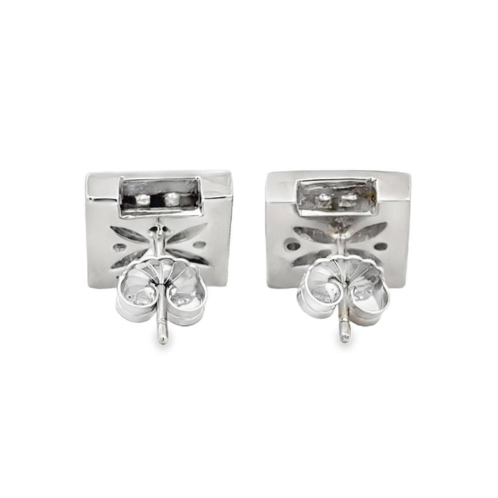 3.00 CTW Princess Cut Diamond 14K White Gold Large Square Post Earrings – 12mm