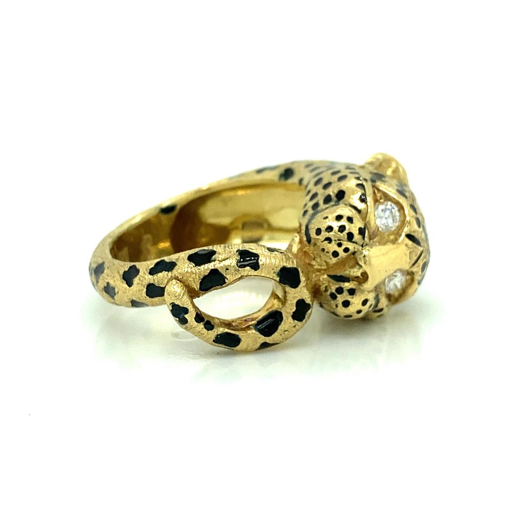 Sal Praschnik Enamel Cheetah Ring