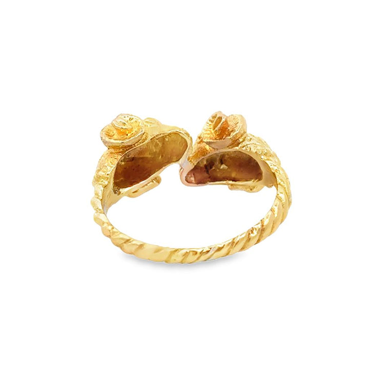 14K Yellow Gold Ram Head Ring