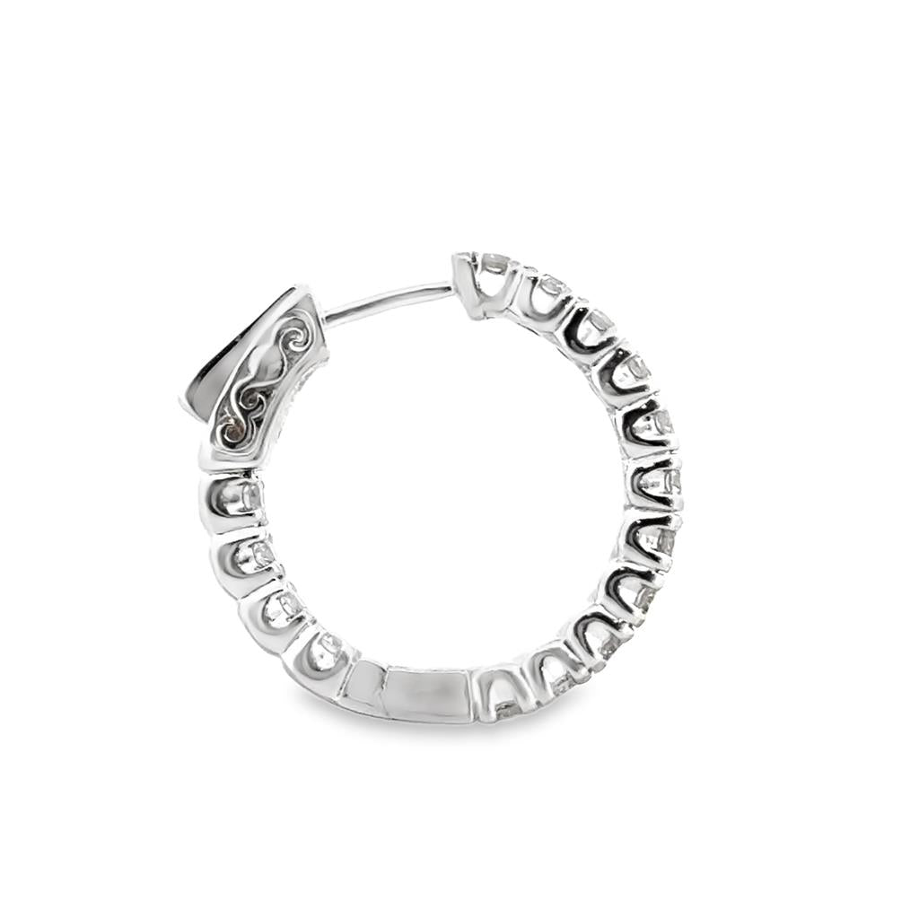 1.50 CTW Diamond Inside-Out Hoop Earrings 14K White Gold – 20mm