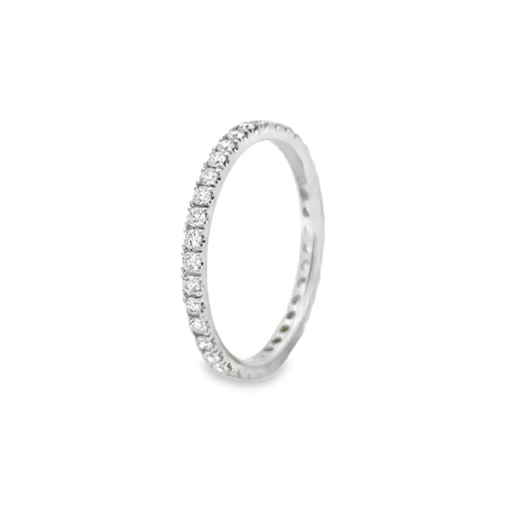 0.53 CTW Diamond 18K White Gold Eternity Band Ring