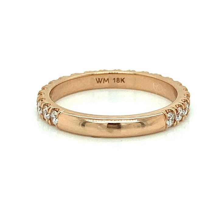 0.75 CTW Round Diamonds 18K Rose Gold Wedding Band