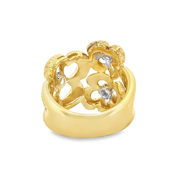 Sal Praschnik 0.35 CTW Diamonds Brushed 18K Yellow Gold Blossom Ring