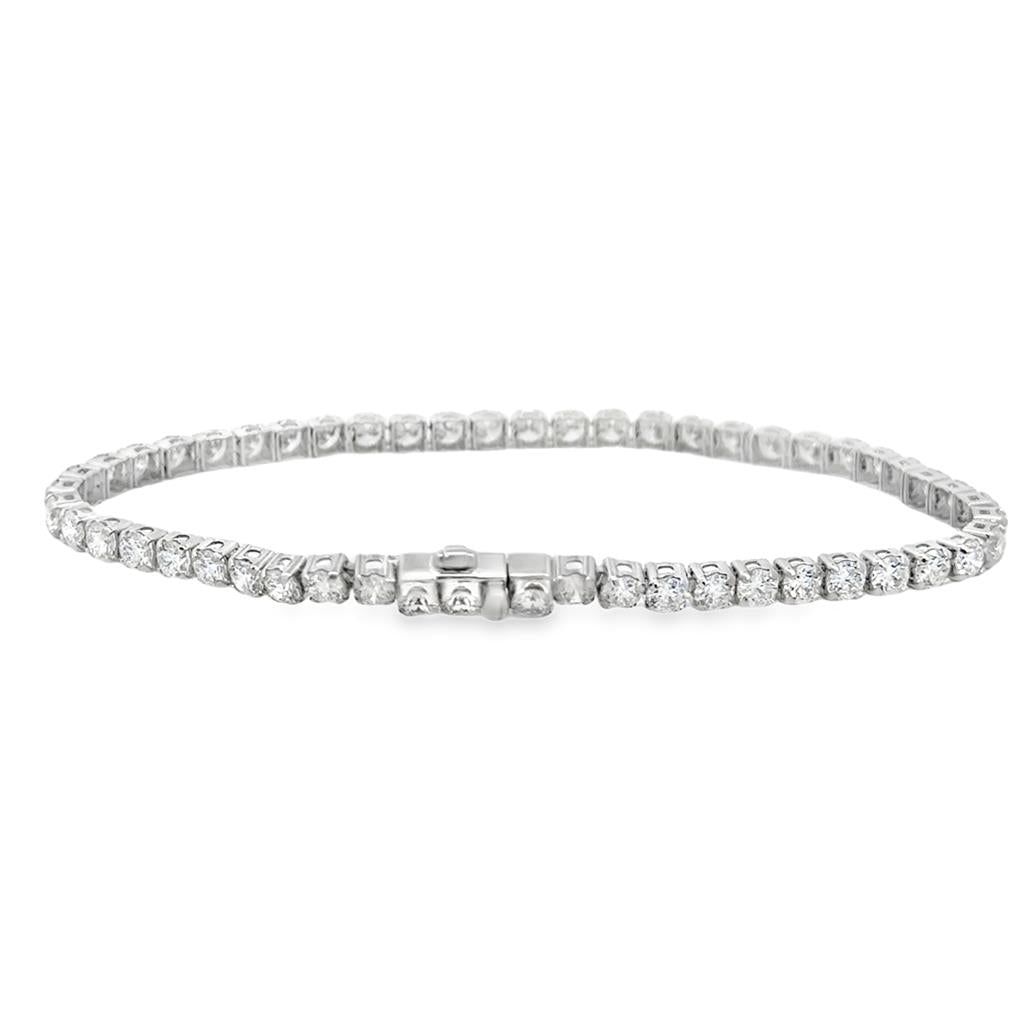4.17 CTW Diamond 18K White Gold Tennis Bracelet