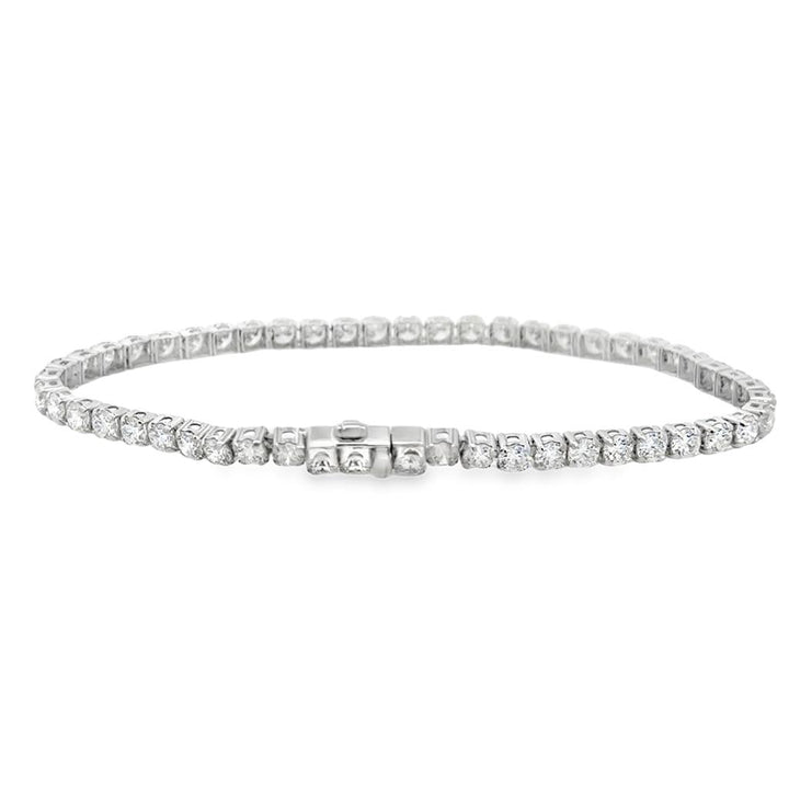 4.17 CTW Diamond 18K White Gold Tennis Bracelet