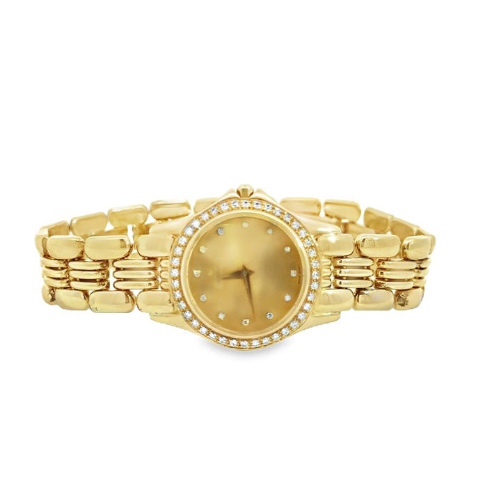 0.40 CTW Diamond Bezel Ladies Movado 14K Yellow Gold Watch