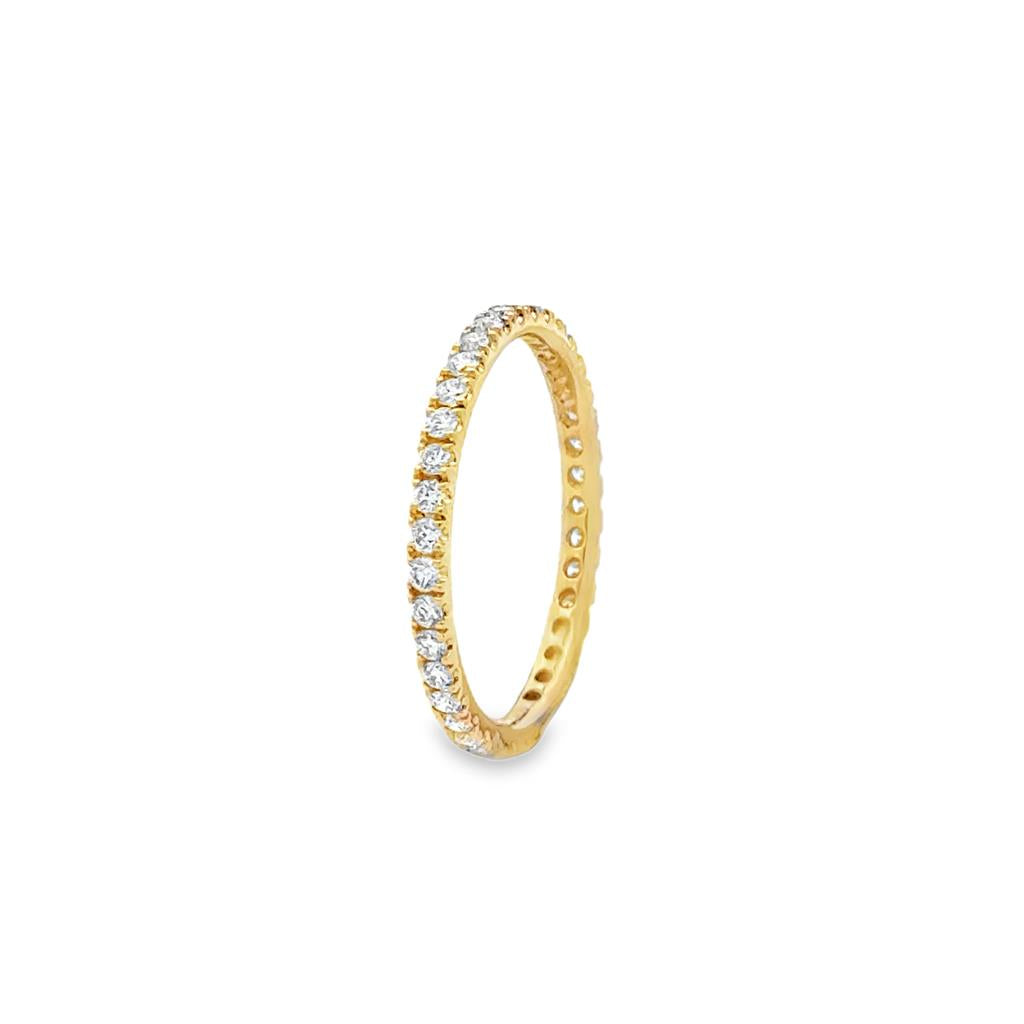 0.54 CTW Diamond 18K Yellow Gold Eternity Band Ring