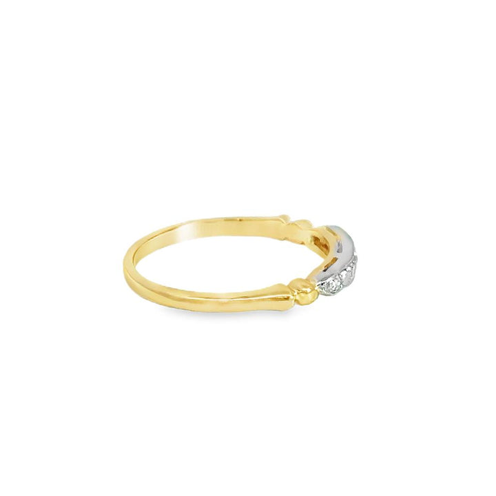 .05CTW Diamond Vintage Style Ring in 14K Yellow & White Gold