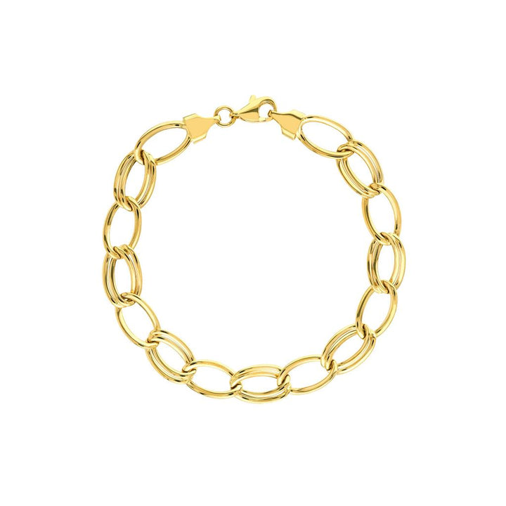 Single & Double Link Yellow Gold Bracelet