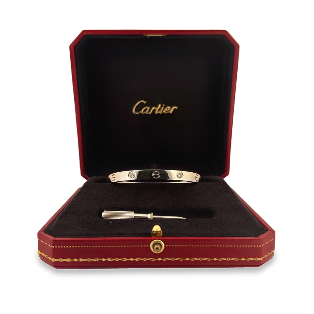 Pre-Owned Cartier Diamond Love Bracelet 18K White Gold