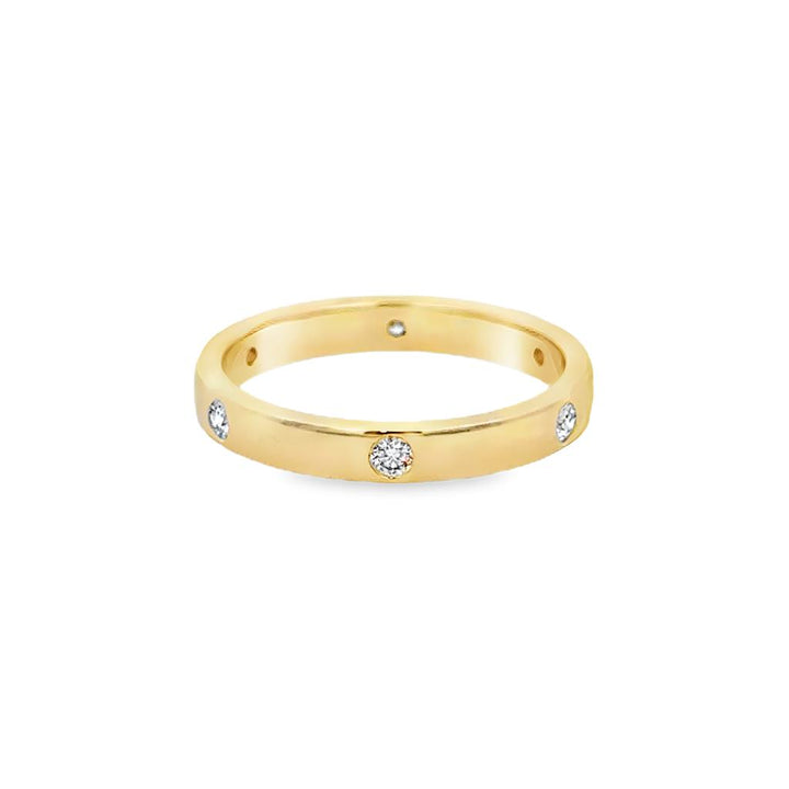 0.21 CTW Diamond 14K Yellow Gold Band – 3mm Wide