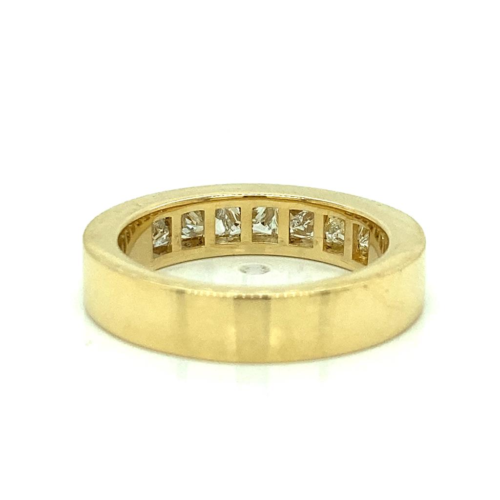 1.53 CTW Princess Cut Diamond 18K Yellow Gold Channel Set Ring