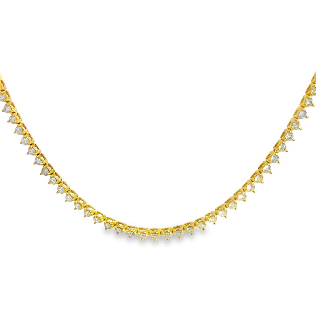 9.50 CTW Diamond Gold Tennis Necklace – 17"