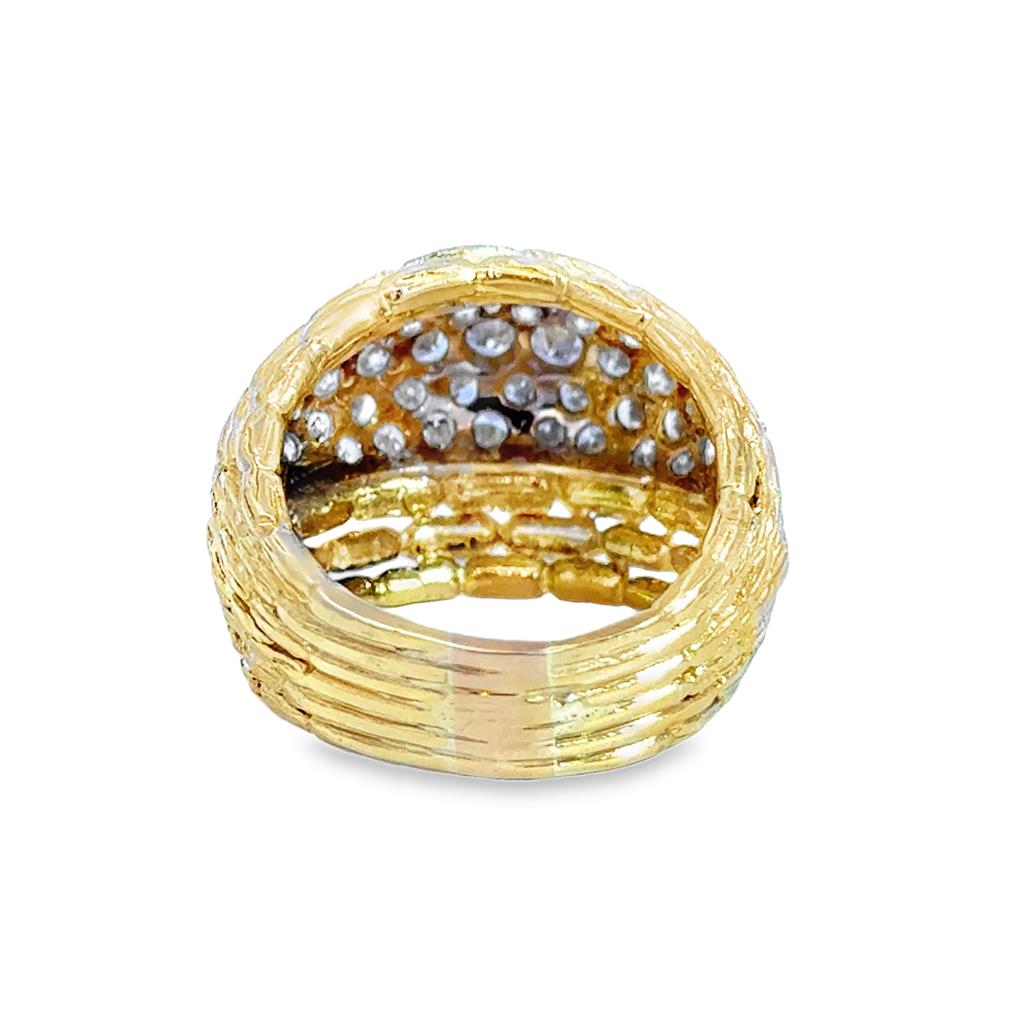 1.40 CTW Diamond Pavé 14K Two-Tone Dome Cocktail Ring