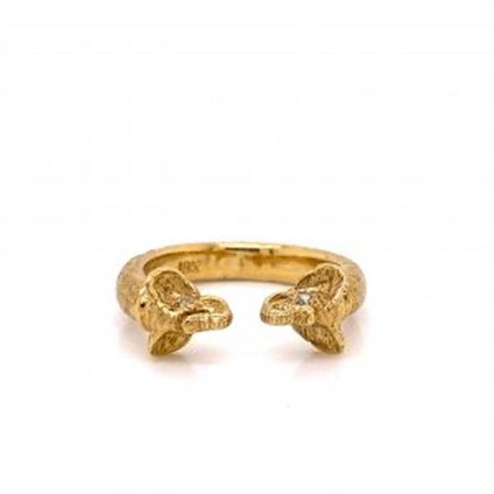 Sal Praschnik 0.04 CTW Ruby 18K Yellow Gold Elephant Ring
