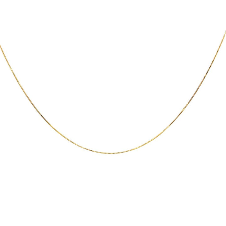 0.5MM 18K Yellow Gold Box Chain Necklace – 20"